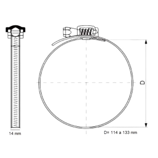 Abraçadeira Metal Aço Inox 125mm / 05 Polegadas Duto