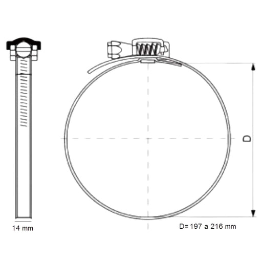 Abraçadeira Metal Aço Inox Para Duto, Tubo 200mm / 8 Polegadas