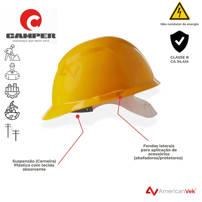 Capacete Camper Avant Com Suspensão Plástica Classe B