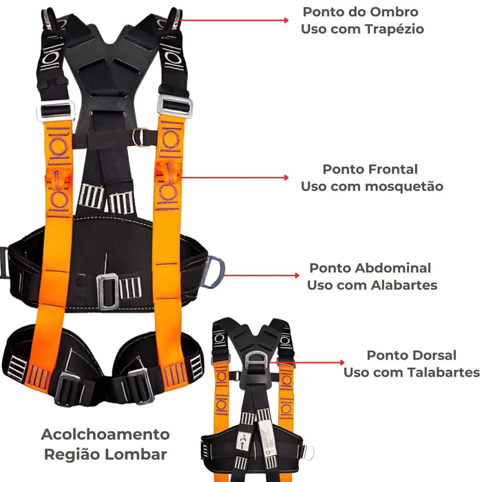 Cinto de Segurança Multiancoragem 5 Pontos Espaço Confinado até 140kg