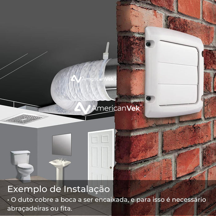 Duto Flexível Pvc Ar Portátil Exaustor 100mm / 4 Polegadas - 5 Metros