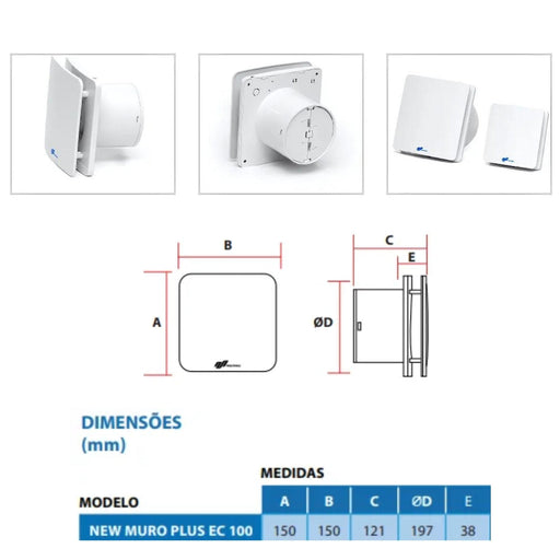 Exaustor Silencioso Para Ambientes Internos Bivolt 100mm - Banheiro Residencial e Comercial