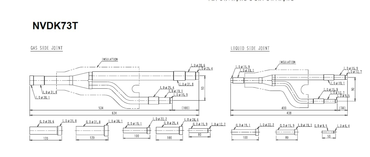 Junta de Derivação Refinete Y VRF Gás R 410A - NVDKC90