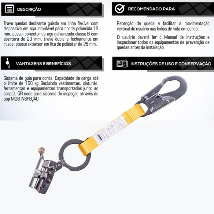 Kit Completo de Segurança para Trabalho Resgate Alpinismo Altura com Cinto, Talabarte, Polia, Trava-Quedas e Mosquetões