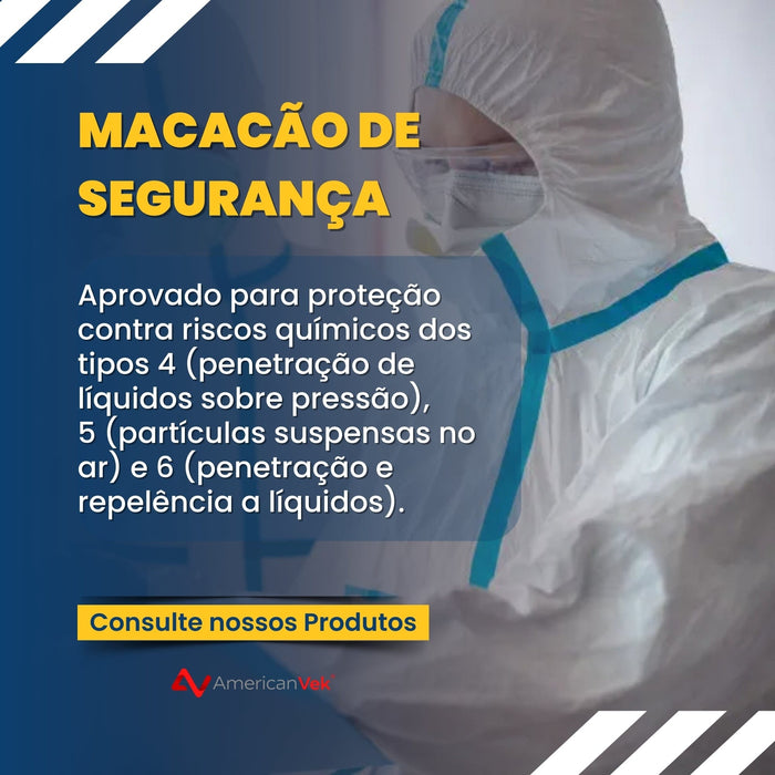 Macacão Segurança Capuz Vicsa Steelgen PRO Selado Tipos 4 5 6 - VIC85160 - CA46809