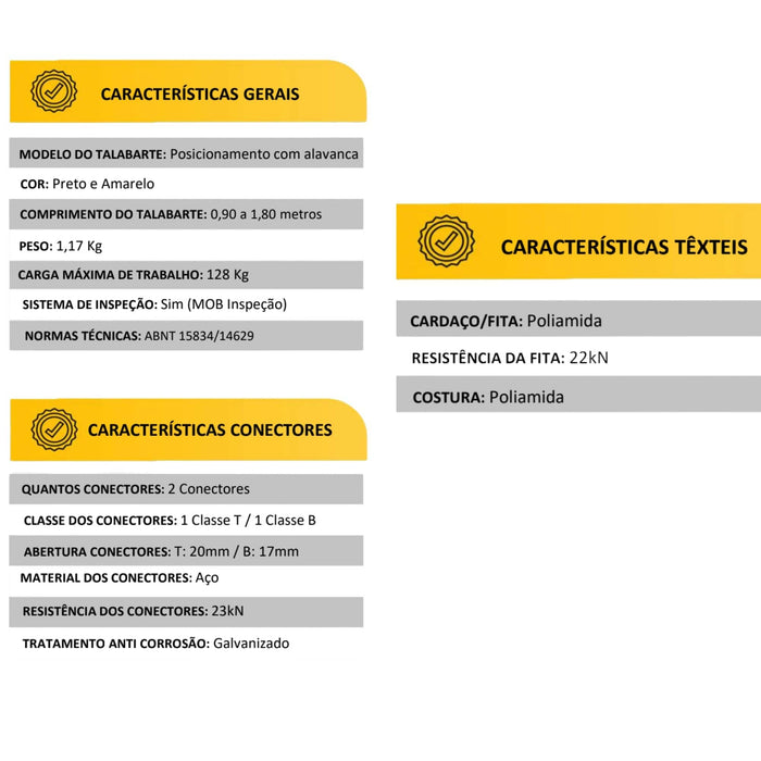 Talabarte de Posicionamento VICSA – Corda de Poliamida com Alavanca de Ajuste e Certificação NR 35 VIC21227